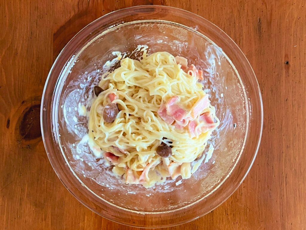 電子レンジを活用した「カルボナーラ」の作り方の写真 3