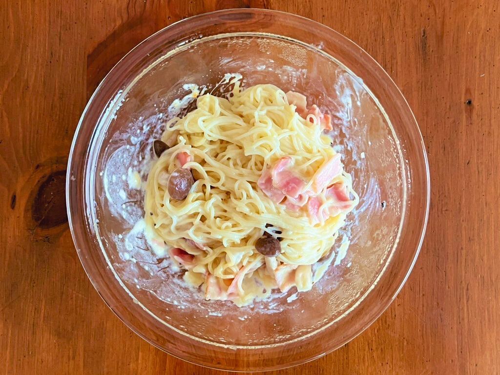 電子レンジを活用した「カルボナーラ」の作り方の写真 4