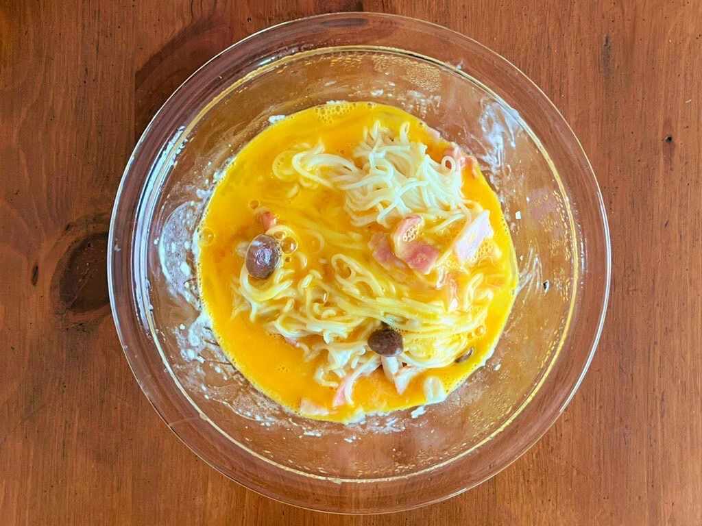 電子レンジを活用した「カルボナーラ」の作り方の写真 5