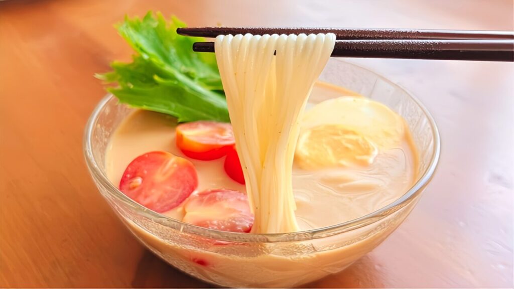 完成したカレー豆乳そうめん