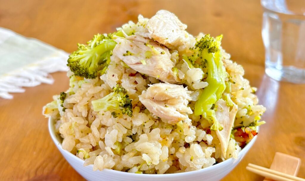 ささみとブロッコリーの炊き込みご飯