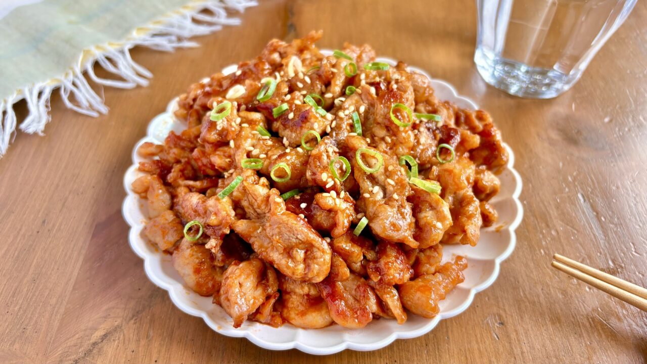 豚こまのケチャポン照り焼き